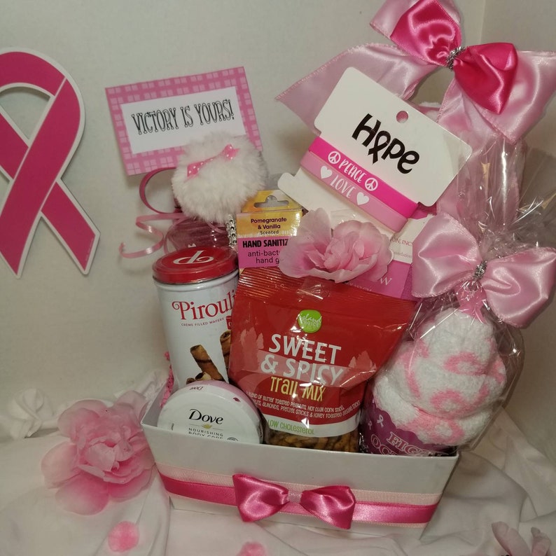 Breast Cancer Gift Basket Awareness Cancer Gift Cancer Care Etsy