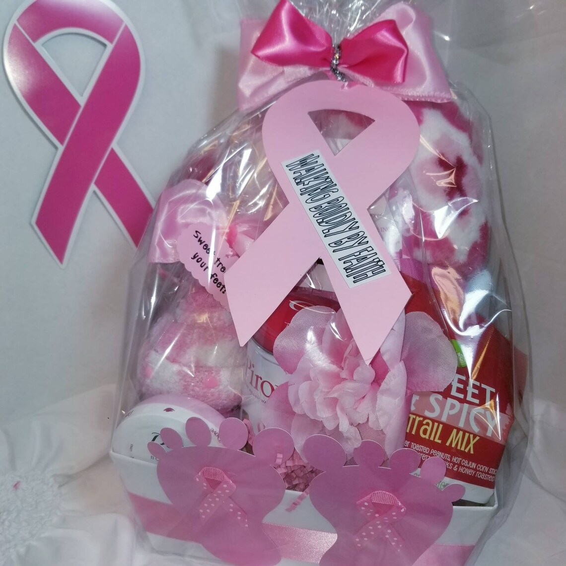 Breast Cancer Gift Basket Awareness Cancer Gift Cancer Care Etsy
