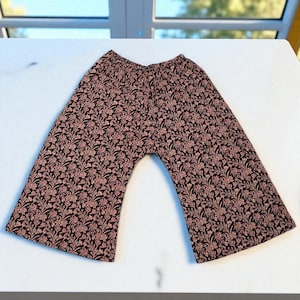Hand Block Printed Cotton Palazzo Pants: Bohemian Floral Wide Leg