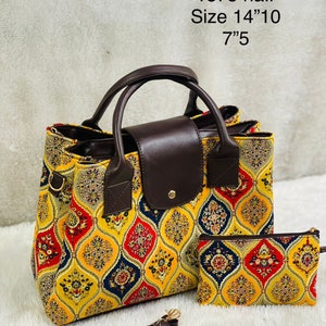 Patchwork traditionelle Handtaschen, Schulter, Sling Taschen für Damen Tapisserie Handtaschen und Geldbörsen, Handblock druckt Tasche, gelegentlich Taschen