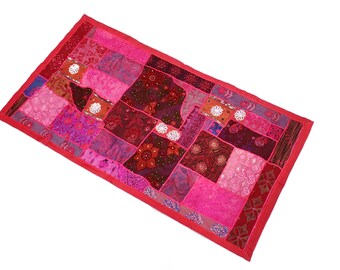 Handmade Wall Runner, traditional Indian Wall Hangings, Embroidered Wall Hangings, Wall Hanging,Boho Chic Table Runner,Backdrop Wall Art