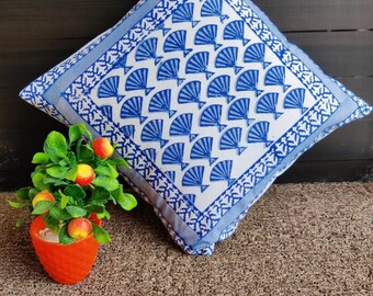 Cushion Covers, Indigo Print Cushion Cover, Block Printed Cushion Cover, Handmade Cushion Covers, Cushion Covers For Home and Decoration