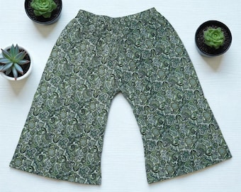 Pantalon palazzo en coton imprimé floral à la main, pantalon indien à jambes larges, pantalon bohème pour femme, pantalon ethnique d'été, tenue décontractée pour les vacances