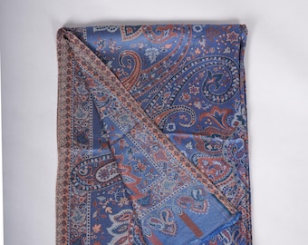 Royal Blue Pashmina Shawl: Indian Wool Blend Wedding Wrap, 80x30cm, Traditional Soft Warm Paisley Shawl, LightWeight Shawl And Wraps For Her