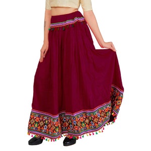 Embroidered Cotton Ghagra Skirt: Traditional Lehanga Design
