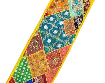 ハンドメイドのインド風サリーパッチワーク壁掛け - ヴィンテージ