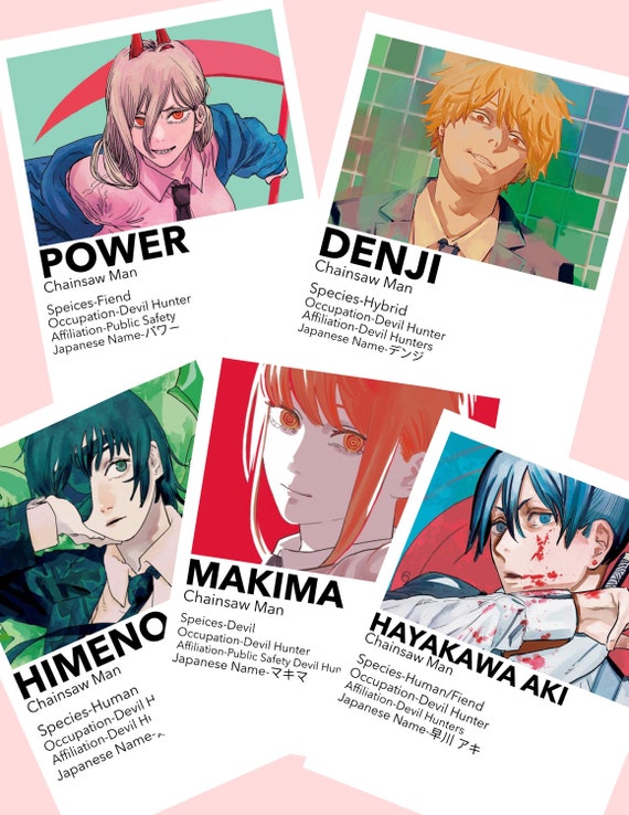 Chainsaw Man Minimalist Character Prints v1 / Chainsaw Man / Etsy