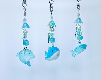 Blue Sea Creature Phone Charm | Animal / Keychain / Cute / Asesthetic / Whale / Shark / Blue / Underwater