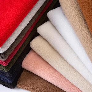 Warm Lamb Wool Fabric, Sherpa Fabric, Lamb Faux Fur, Winter Fabric, Blanket Sherpa, Jacket Lining Fabric, By The Half Yard