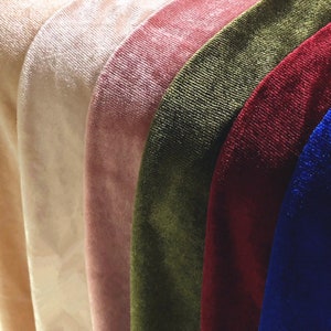 Stretch Velvet Fabric, Polyester Stretch Velvet, Upholstery Fabric, Curtain Fabric, Soft velvet, Dress Apparel Fabric, By The Half Yard