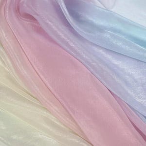 Lightweight Ombre Chiffon Fabric, Sheer Fabric, 30D Sheer Chiffon Gradient Tissu Evening Dress Fabric for Gowns Costume Sold by Yard