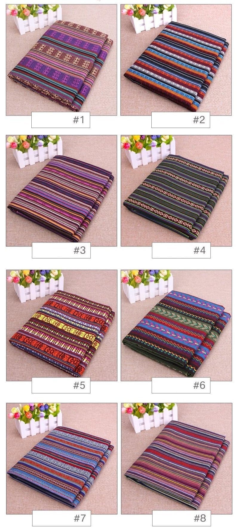 Nepal Fabric Nepal Style Colorful Jacquard Striped Pattern Etsy