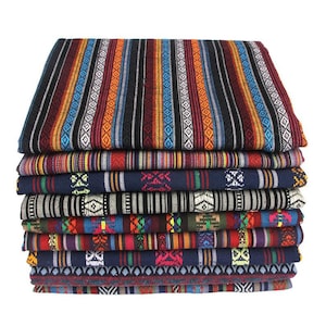 Bohemian Fabric, Boho Stripy Fabric, Tribal Fabric, Upholstery Fabric, Ethnic Fabric By the Half Yard