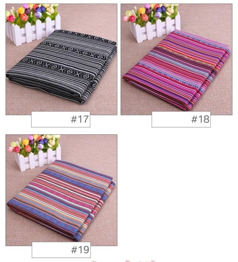 Nepal Fabric Nepal Style Colorful Jacquard Striped Pattern Etsy