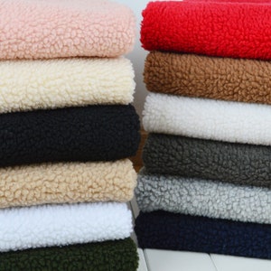 Sherpa fabric, Polyester Sherpa, Lamb Faux Fur, Winter Fabric, By The Half Yard