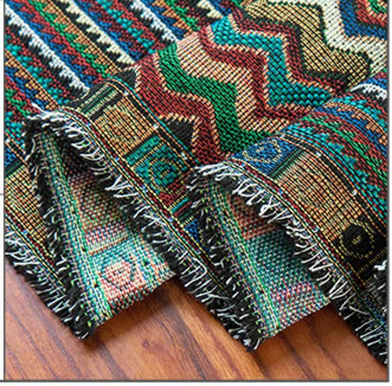 Nepal Fabric Nepal Style Colorful Jacquard Striped Pattern Etsy