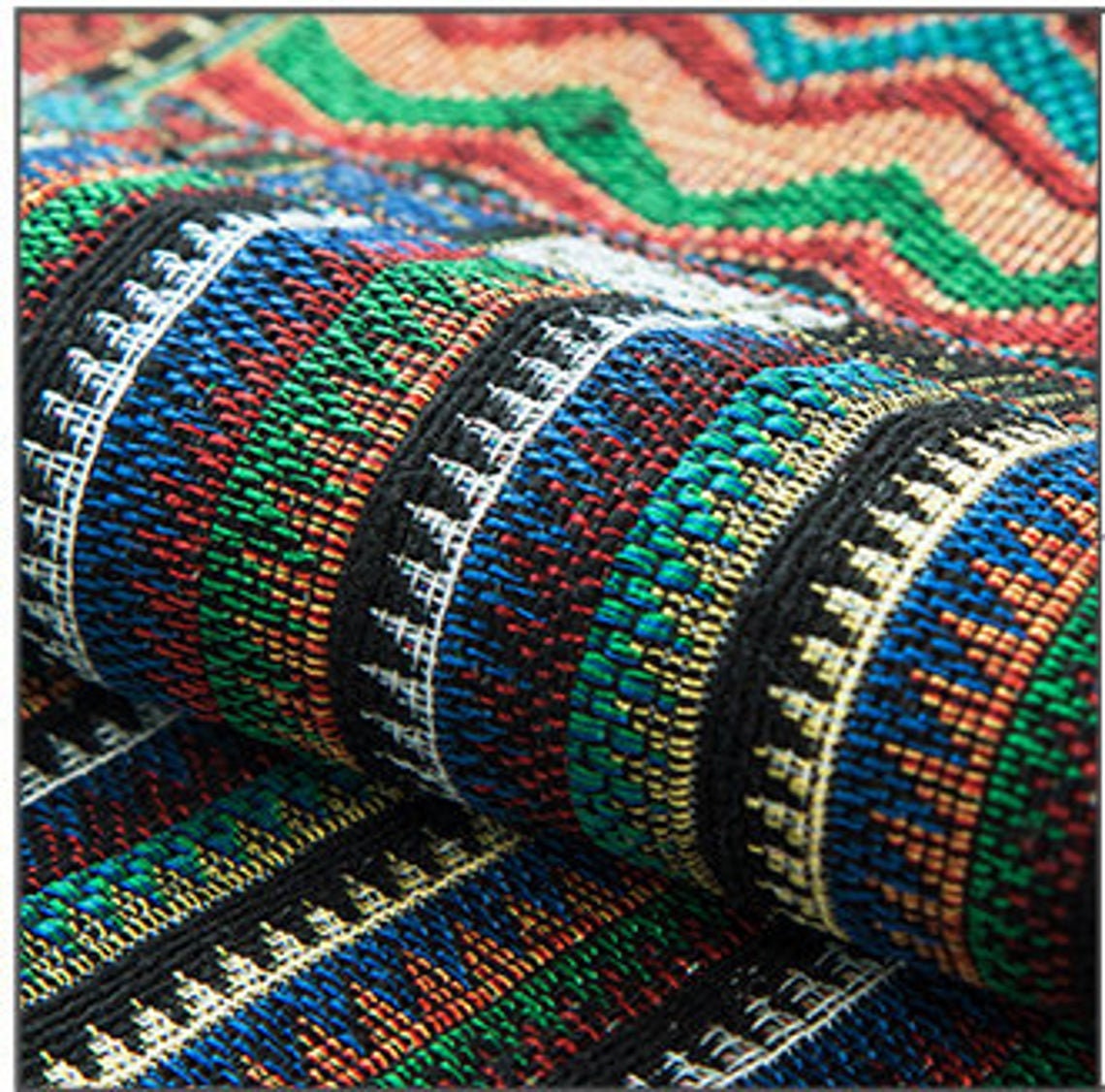 Nepal Fabric Nepal Style Colorful Jacquard Striped Pattern  Etsy