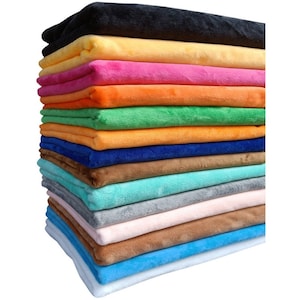 Cuddle Fabric, Solid Smooth Minky Fabric By The Yard for Baby Blankets, Stuffed Toys, Quilting, Embroidery, Pillows,Costume, Faux Fur Fabric