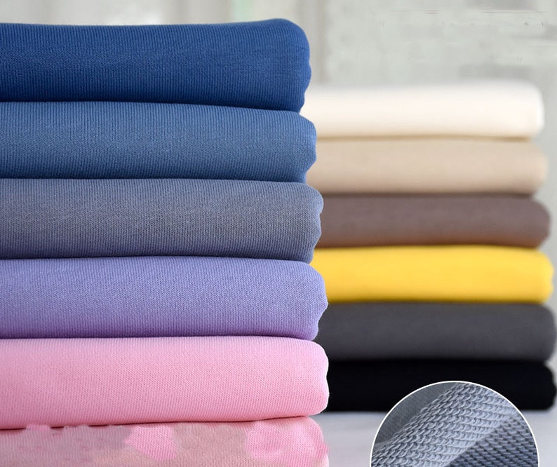 Sweatshirt fabric, Hoodies Fabric, Sweater Fabric, 100% Cotton Knit Fabric, Stretch Fabric, Hoody Fabric, Sewing Fabric, By the Half Yard image 1