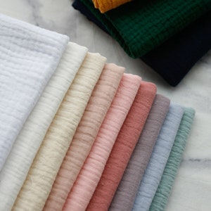Double Layered Gaze Musselin Stoff, 100% Baumwolle Musselin Stoff, weiche Baby Kleidung Stoff, Plain Musselin Stoff, Meterware