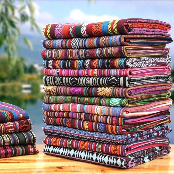Nepal Fabric Nepal Style Colorful Jacquard Striped Pattern - Etsy France
