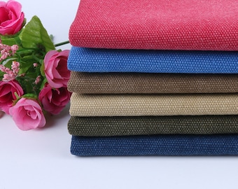 16oz Canvas Fabric, Washed Canvas Fabric, Cotton Canvas Fabric, Retro Canvas Fabric, Sold By the Half Yard