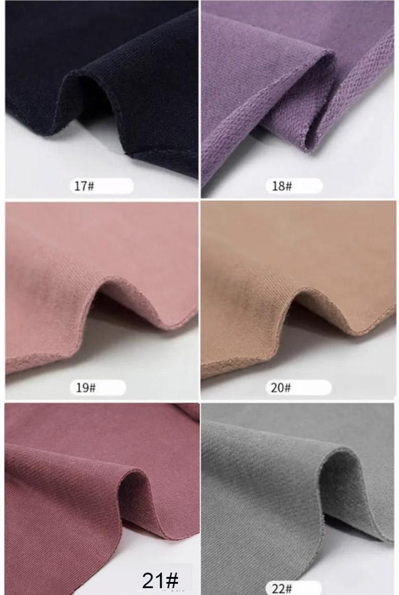 Sweatshirt Fabric, Hoodies Fabric, 100% Cotton Knit Fabric, Stretch Knit Fabric, Sweater Fabric, Fall Apparel Fabric, By the Half Yard image 6