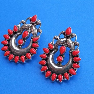 Natural Red Coral Earrings, Women Red Coral Earrings, 925 Sterling Silver Earrings, Red Stone Earrings, Dangle Drop Earrings, Stud Earrings