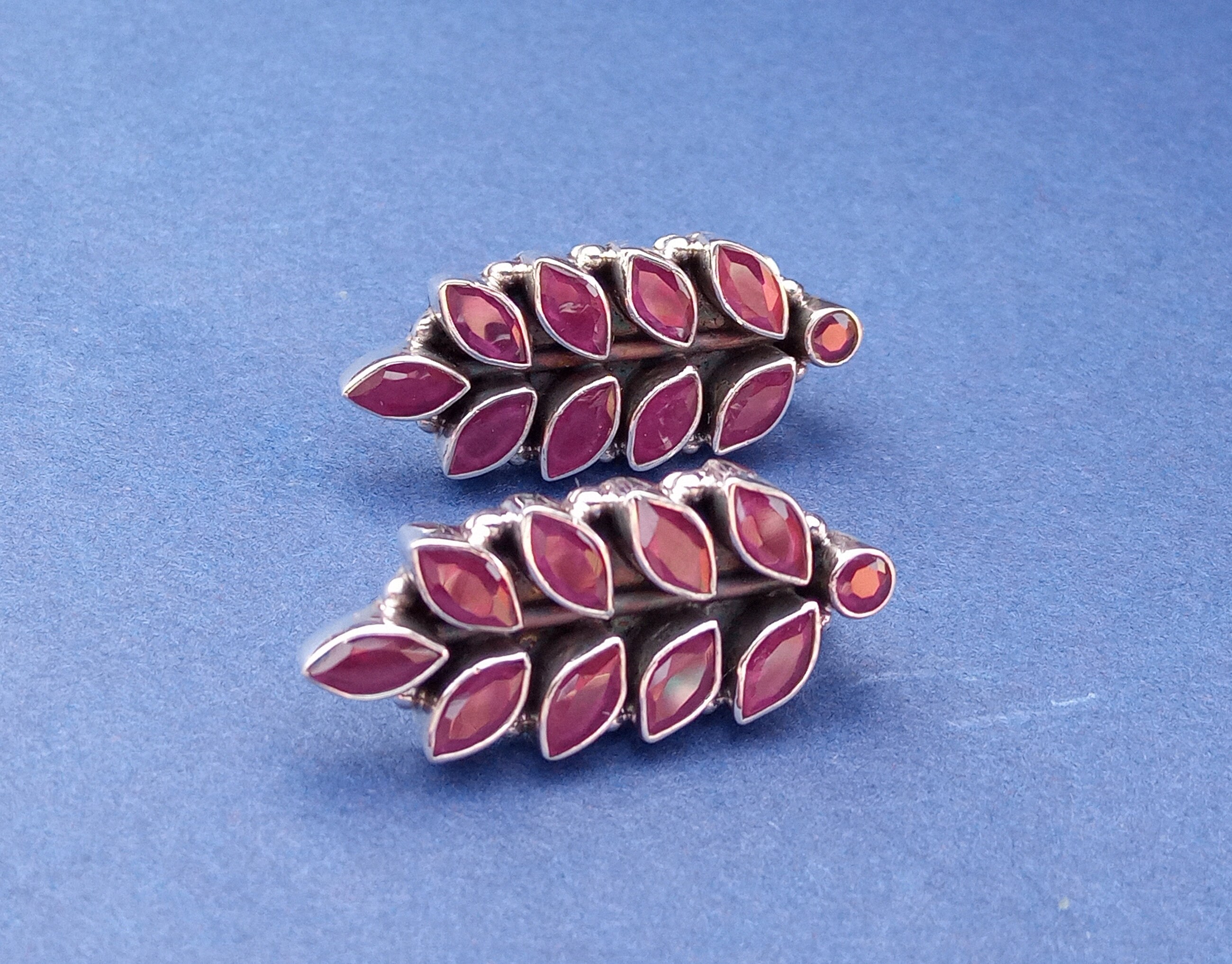 Ruby Stud Earrings Gift for him 925 Sterling Silver Stud | Etsy