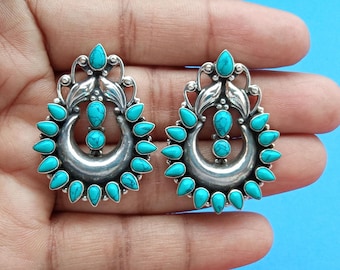 Türkis Ohrstecker: 925 Sterling Silber, Dezember Geburtsstein