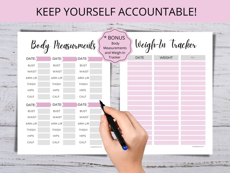 Weight Loss Chart 100 Lbs, Printable Motivational Wall Chart, Weight ...