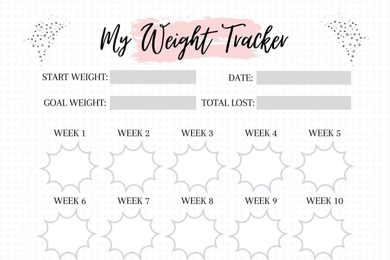 My Weight Tracker Weight Log Chart Printable Weight Loss Etsy
