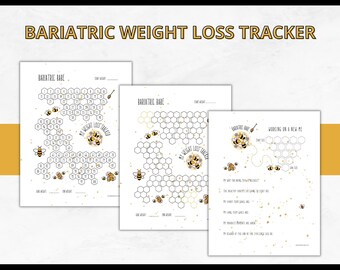 Bariatric Weight Loss Tracker: Bee Theme (Digital Download)
