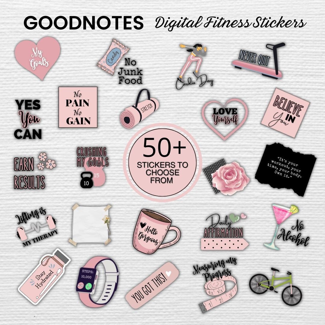 Fitness Goodnotes Stickers: Weight Loss & Self Care (digital) - Etsy