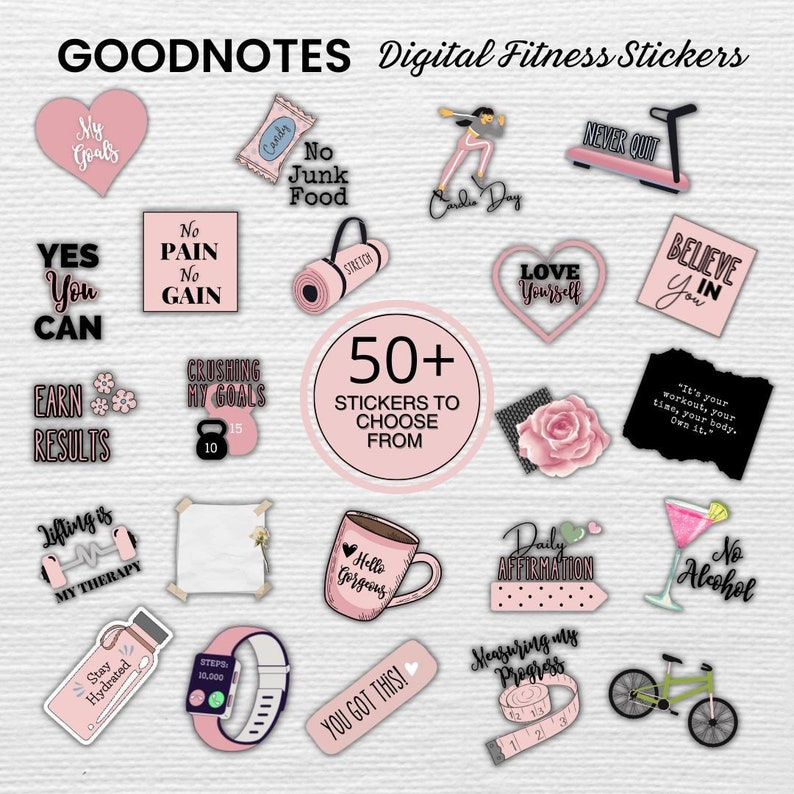 Fitness Goodnotes Stickers: Weight Loss & Self Care (digital) - Etsy