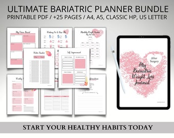 Bariatric Weight Loss Journal: Gastric Bypass Surgery Planner (Printable PDF)