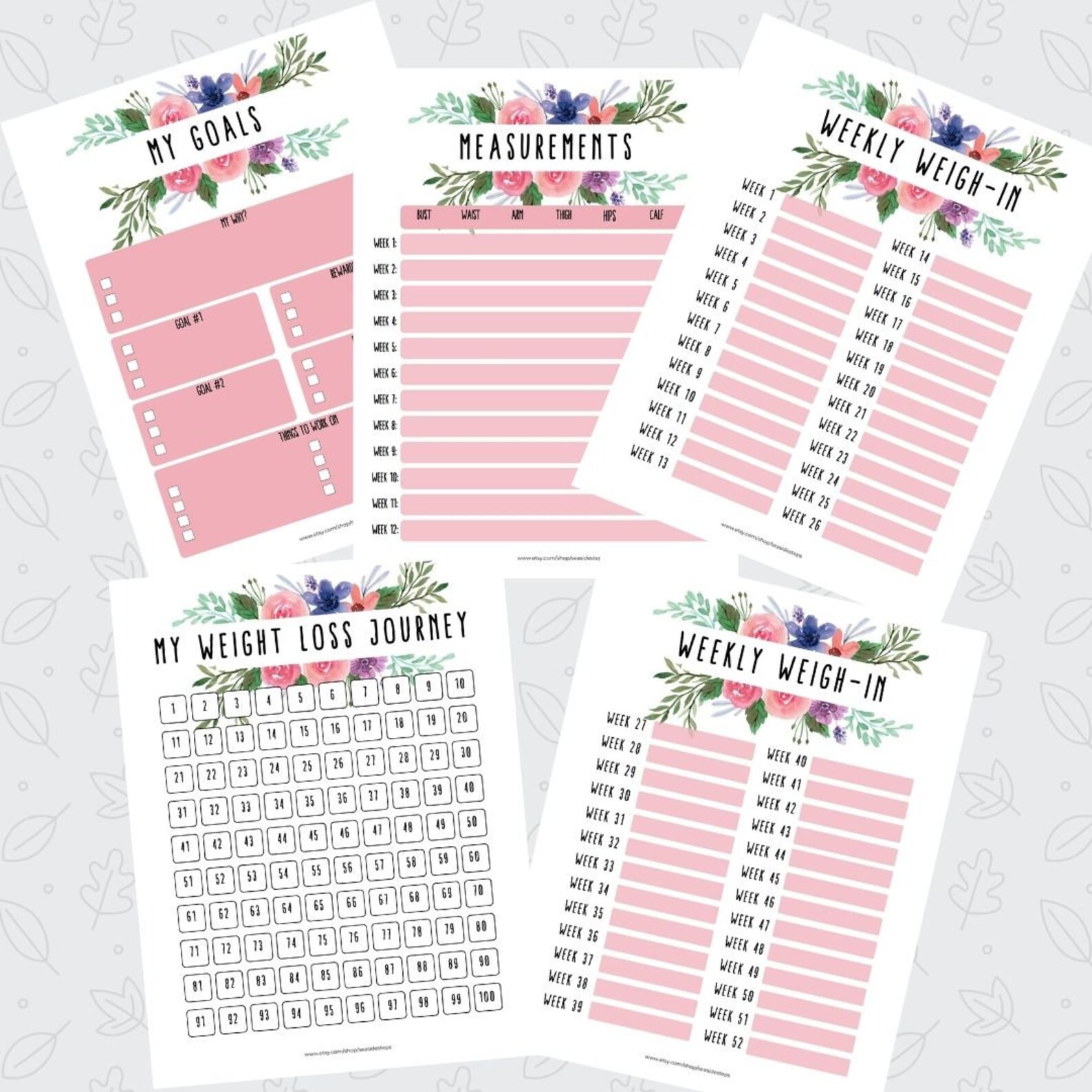 Weight Loss Tracker 100 lbs Lost Printable Digital Weight | Etsy