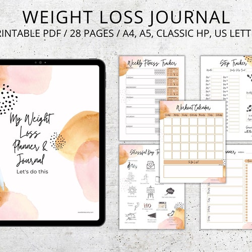 Weight Loss Journal Male Version digital Etsy