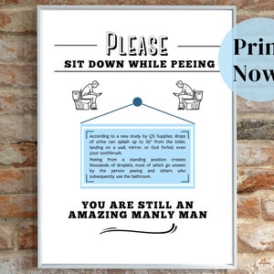 Sit to Pee Bathroom Sign: Airbnb Vacation Rental Rules (PDF)