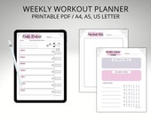Weekly Workout Planner Printable: Fitness Tracker (PDF)