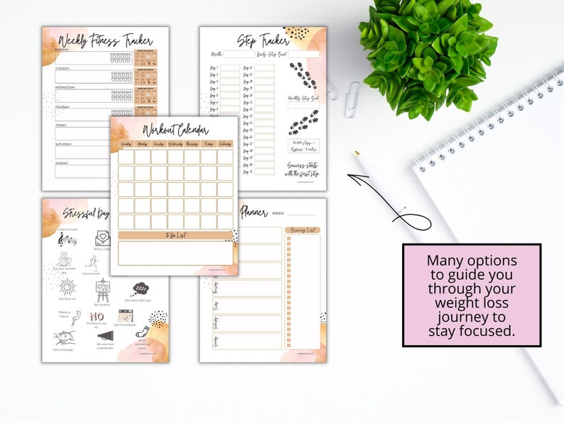 Printable Weight Loss Journal Planner Digital Weight Loss Etsy