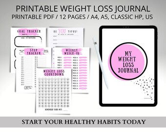 Weight Loss Tracker: Weekly Weigh-In Chart (Digital Download)