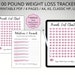 Weight Loss Chart 100 Lbs, Printable Motivational Wall Chart, Weight ...