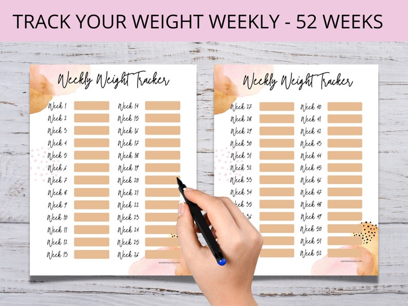 Weight Loss Tracker Printable 100 Lbs, Digital Weight Loss Chart, Goal ...