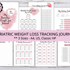 Bariatric Weight Loss Journal, Gastric Bypass Planner, Bariatric ...