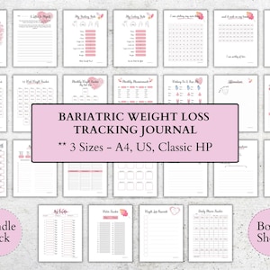 Bariatric Weight Loss Journal, Gastric Bypass Planner, Bariatric Surgery Printable PDF, Bariatric Surgery Planner