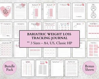 Bariatric Weight Loss Journal: Gastric Bypass Planner (Printable PDF)