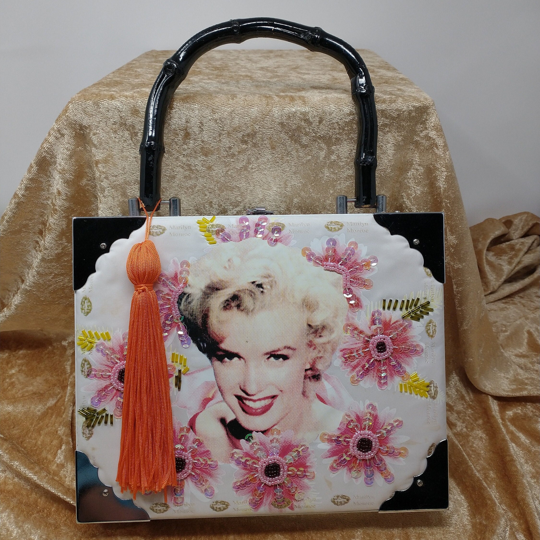 Marilyn Monroe's 1950s Black Beaded Felt Handbag