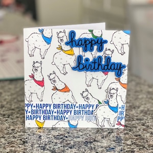 Alpaca Handmade Birthday Card
