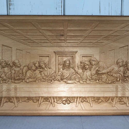 The Last Supper 3D Picture Engraved In Wood - Etsy Australia
